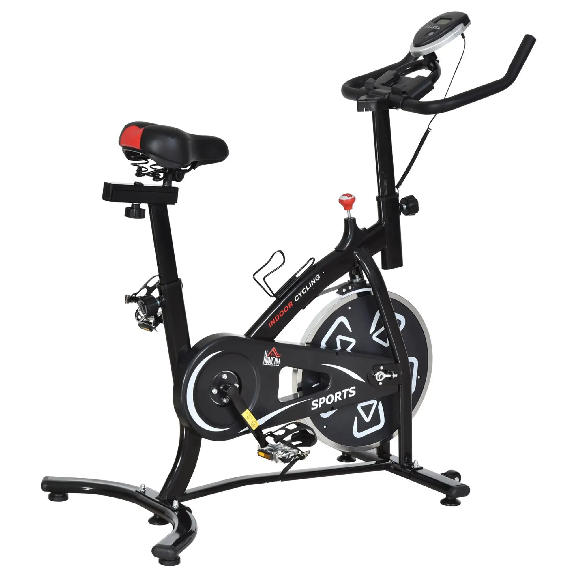 Exercise Bike with LCD Display, Indoor Cycling, 6kg Flywheel, Black Exercise & Stationary Bikes Black and White at Gallery Canada
