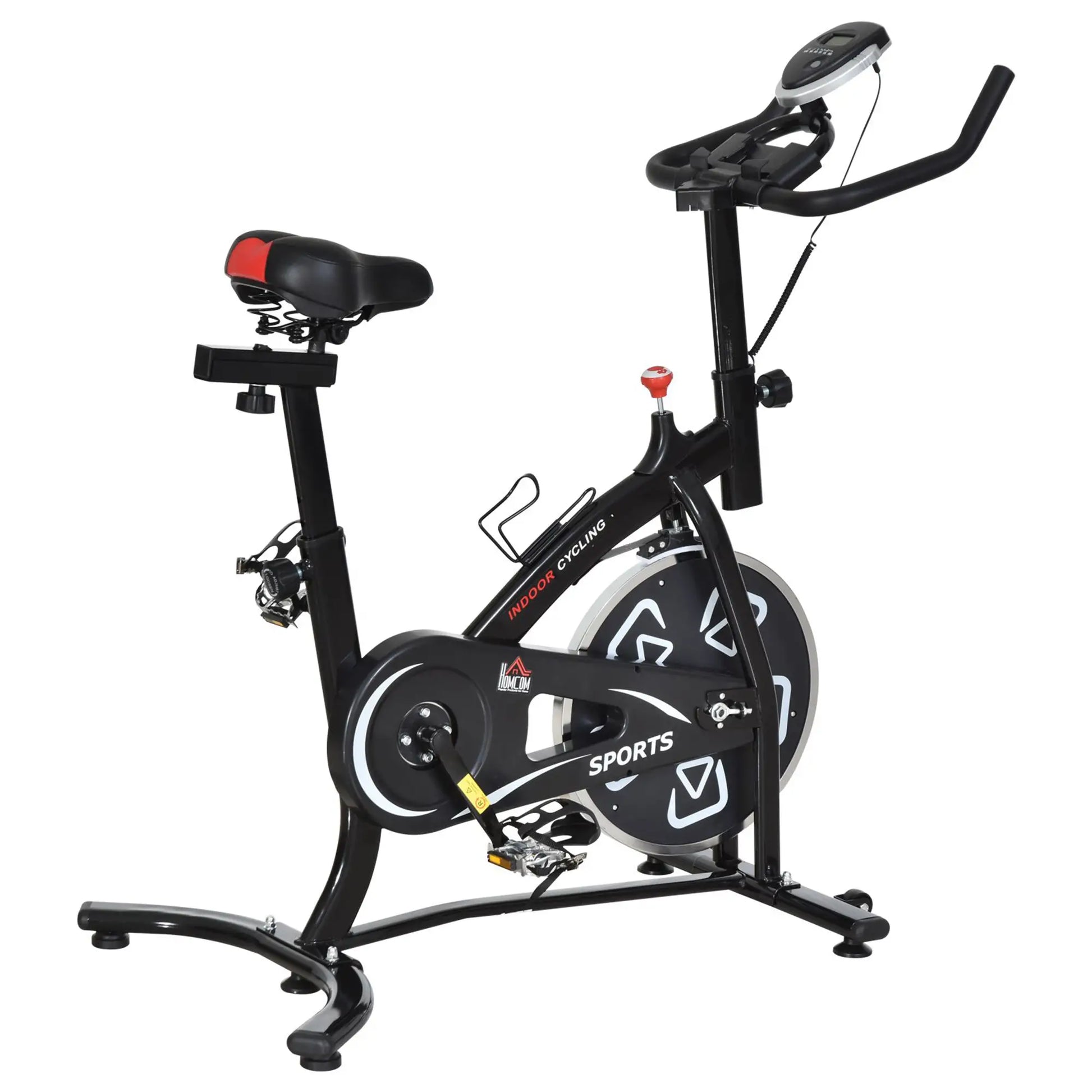 Exercise Bike with LCD Display, Indoor Cycling, 6kg Flywheel, Black Exercise & Stationary Bikes Black and White at Gallery Canada