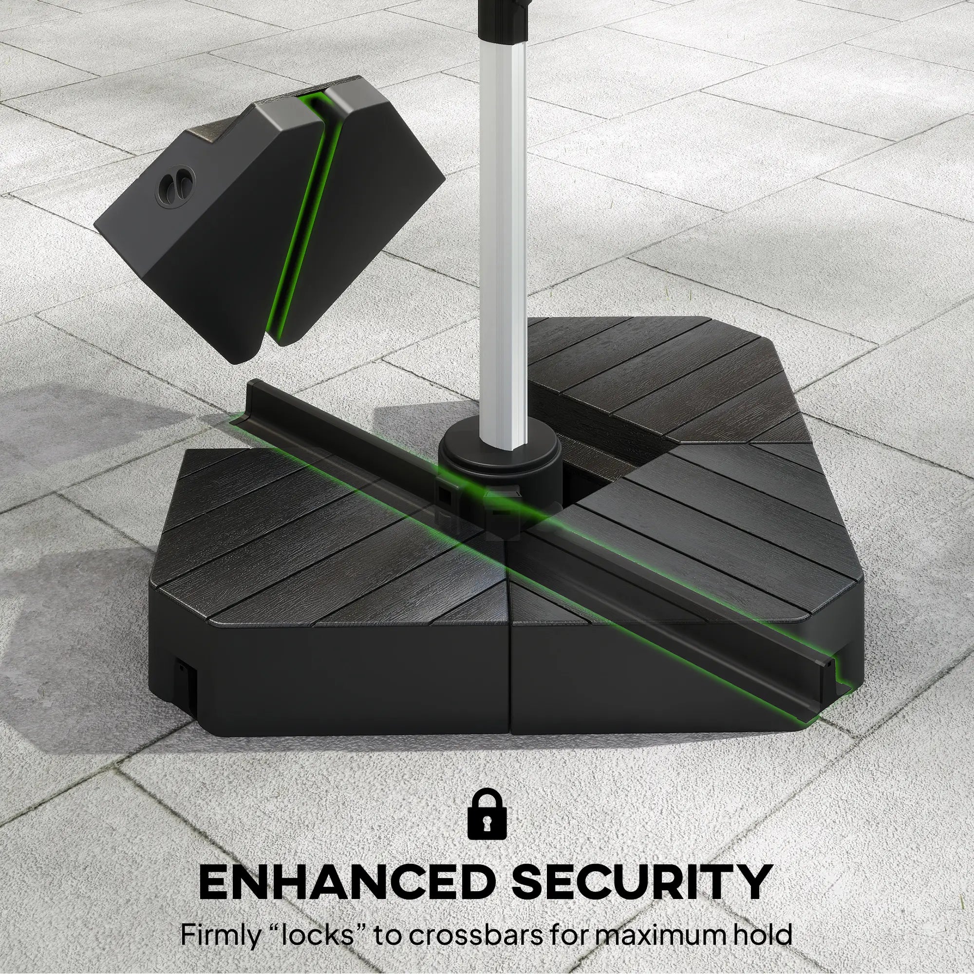 Offset Umbrella Base, 132 lb. Water or 176 lb. Sand Capacity, Black Umbrella Bases at Gallery Canada