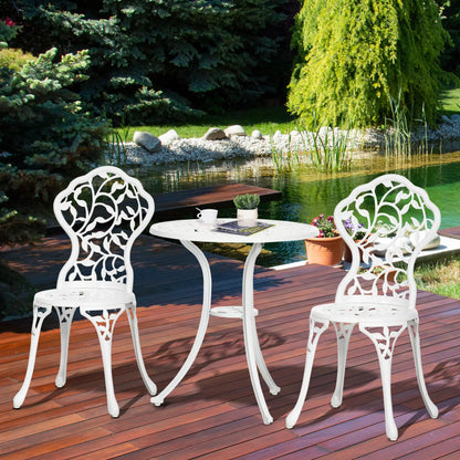 3-Piece Outdoor Furniture Set, Patio Table and Chairs, White Bistro Sets at Gallery Canada