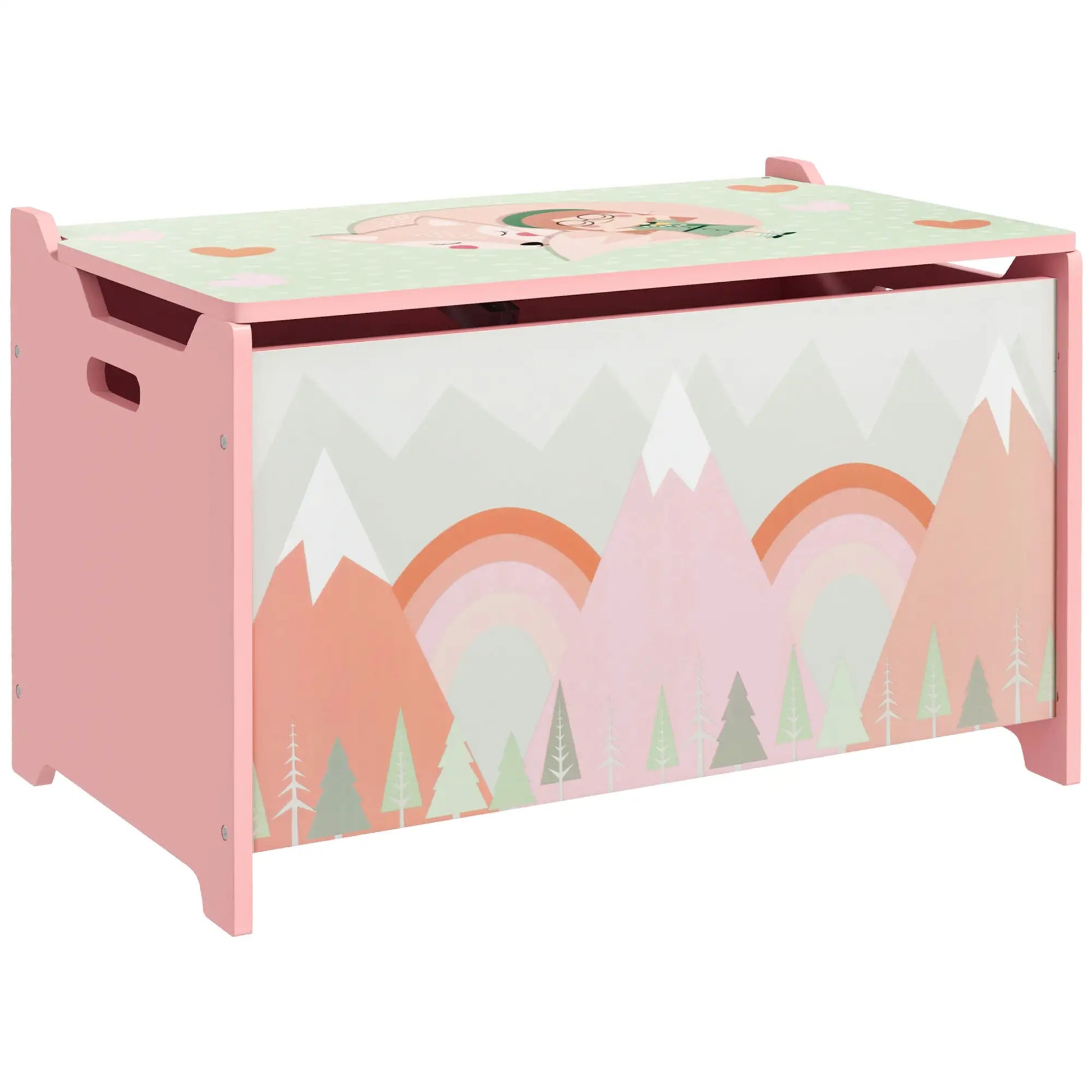 Toy Box with Lid, Storage Organizer, Safety Hinge, Pink Baby & Kids Storage at Gallery Canada