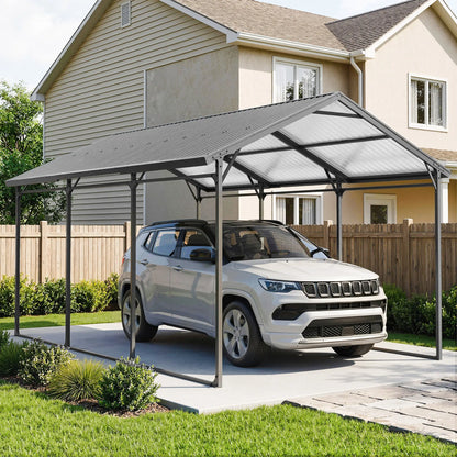 10 x 15ft Metal Carport, Heavy-Duty Canopy With Reinforced Steel Frame Car Shelters at Gallery Canada