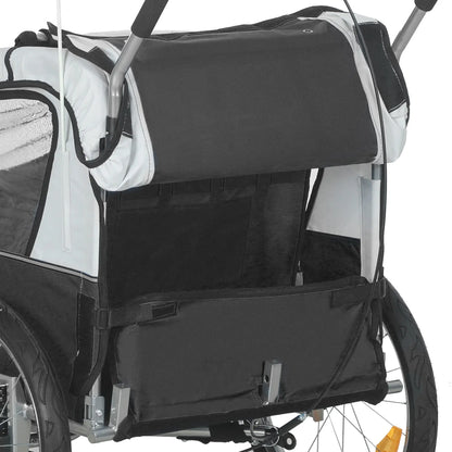 2-in-1 Bike Trailer, Foldable 2-Seat Stroller, 5-Point Harness, Black Kids Bike Trailers at Gallery Canada
