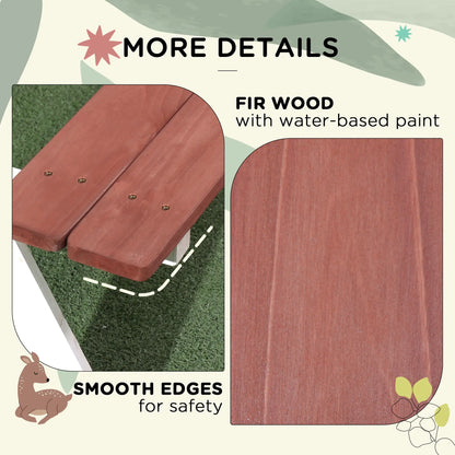 Kids Wooden Picnic Table and Benches Set for 4, Natural Wood Kids Outdoor Furniture at Gallery Canada