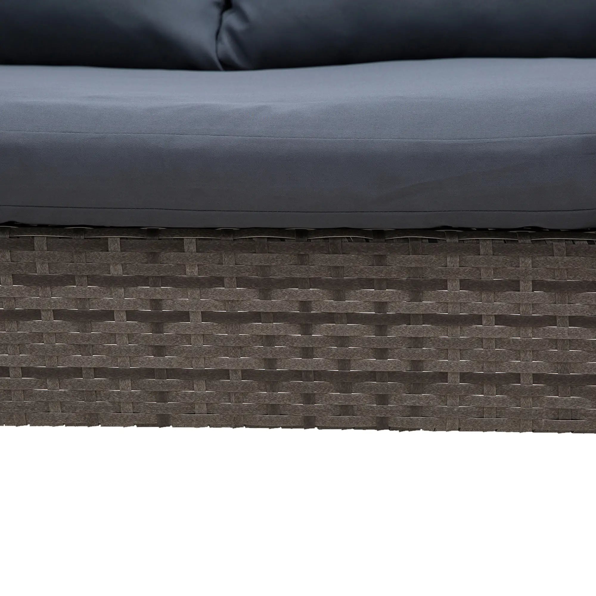 3-Piece Wicker Patio Set, Outdoor Sofa with Glass Table, Grey Patio Furniture Sets at Gallery Canada