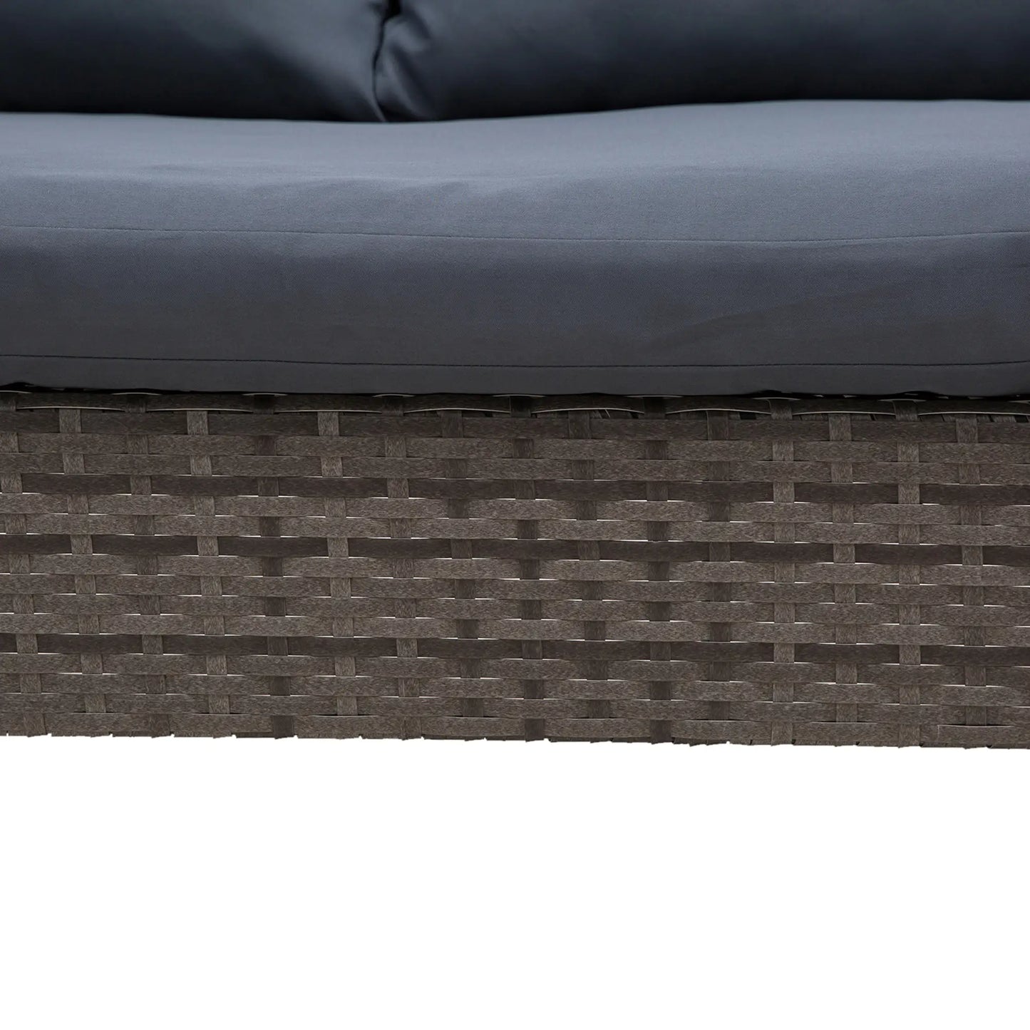 3-Piece Wicker Patio Set, Outdoor Sofa with Glass Table, Grey Patio Furniture Sets at Gallery Canada