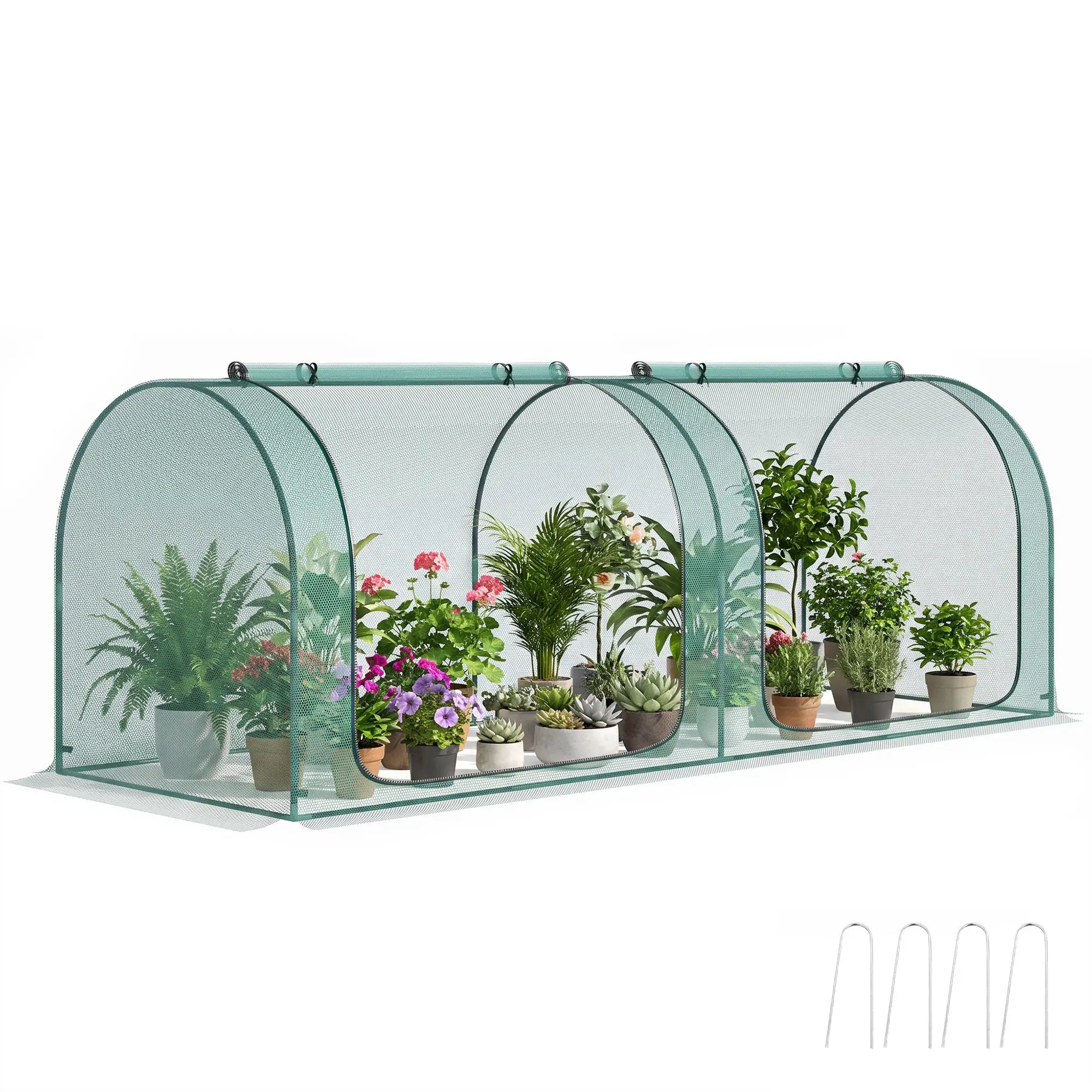 8' x 3' Crop Cage, Garden Plant Protector, Dark Green Walk In Greenhouses at Gallery Canada