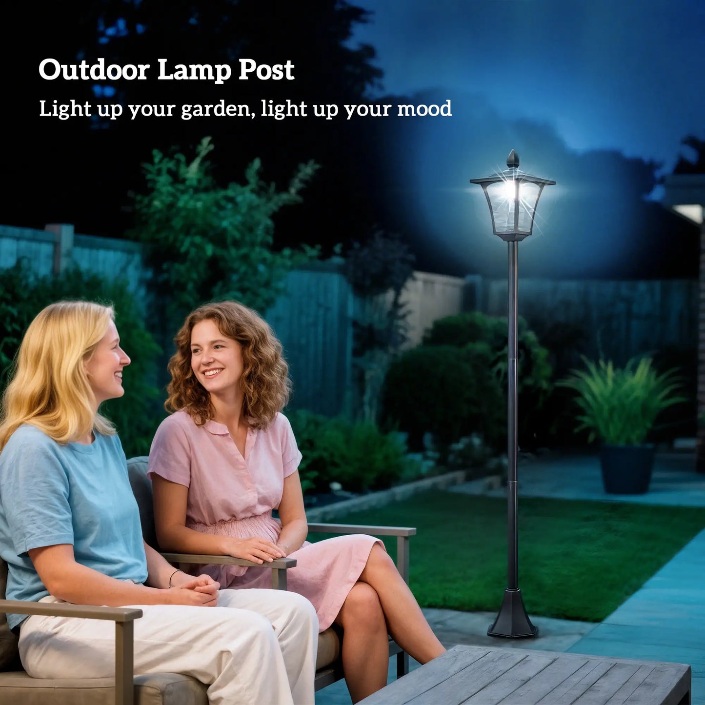 Solar LED Streetlight, 40 Lumens, Waterproof, 63"H, Black Solar Post Lamps at Gallery Canada