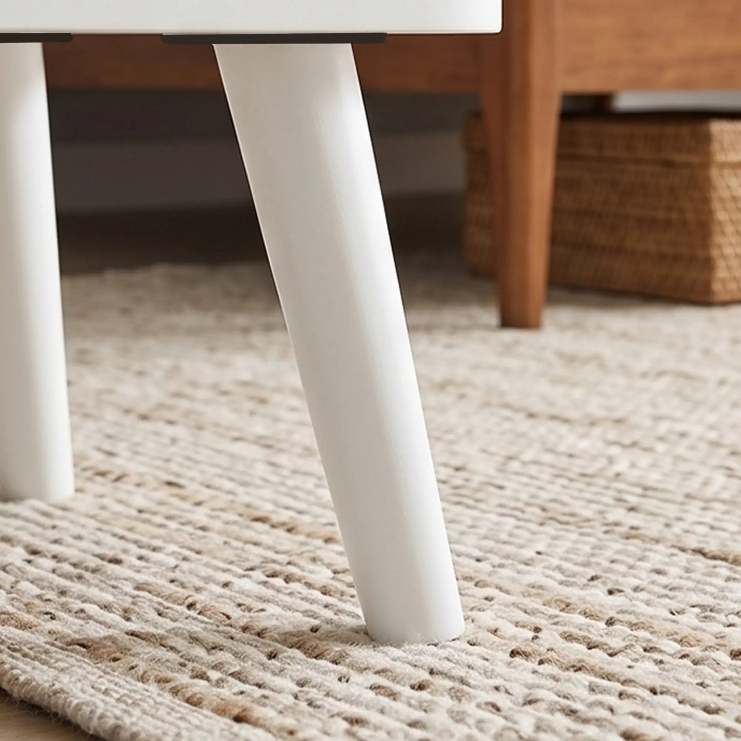 Ensemble de 2 tables de nuit, grain de bois blanc, 2 tiroirs