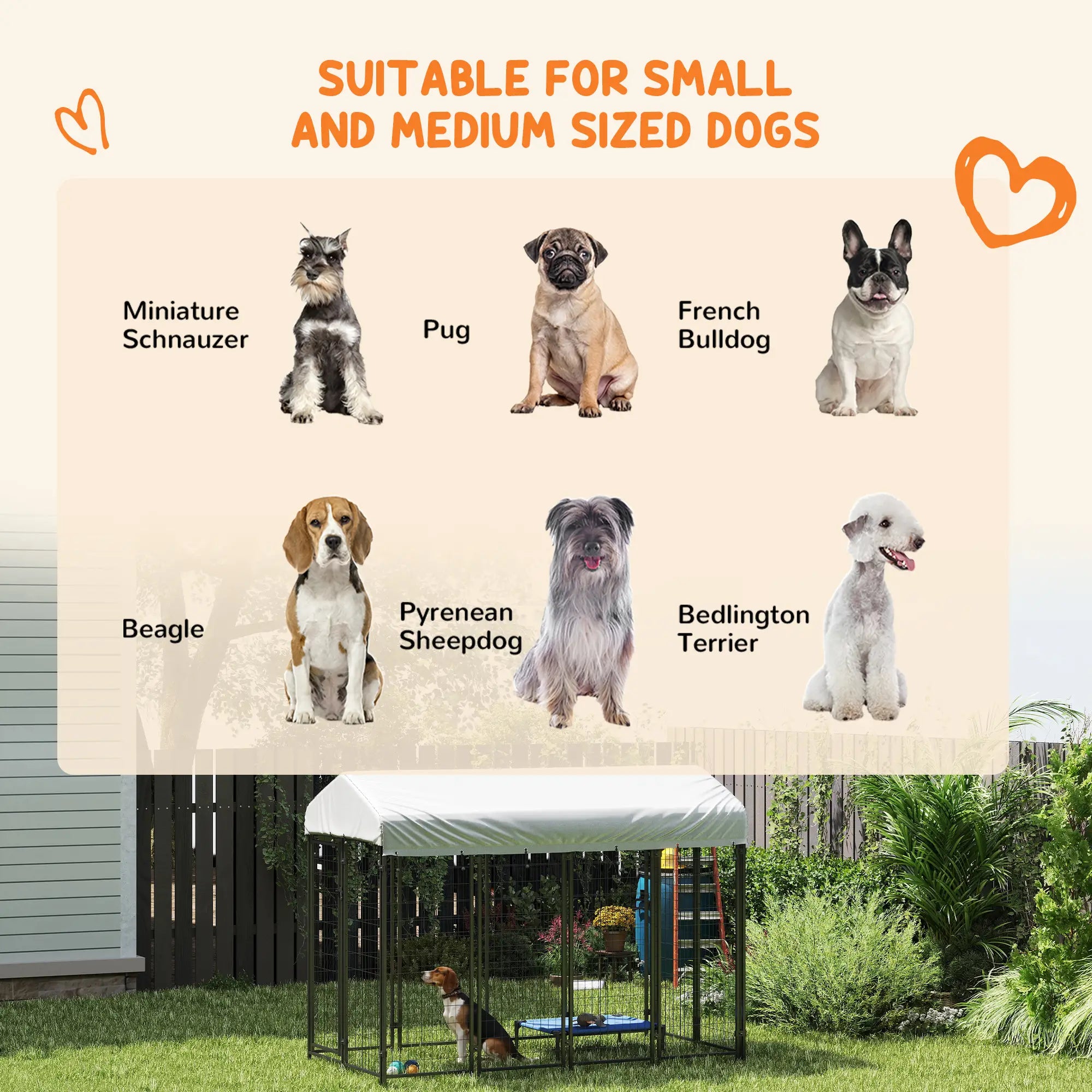 Outdoor Dog Kennel, Waterproof UV-Resistant Cover, 8 x 4 x 6 ft Houses, Kennels & Pens at Gallery Canada