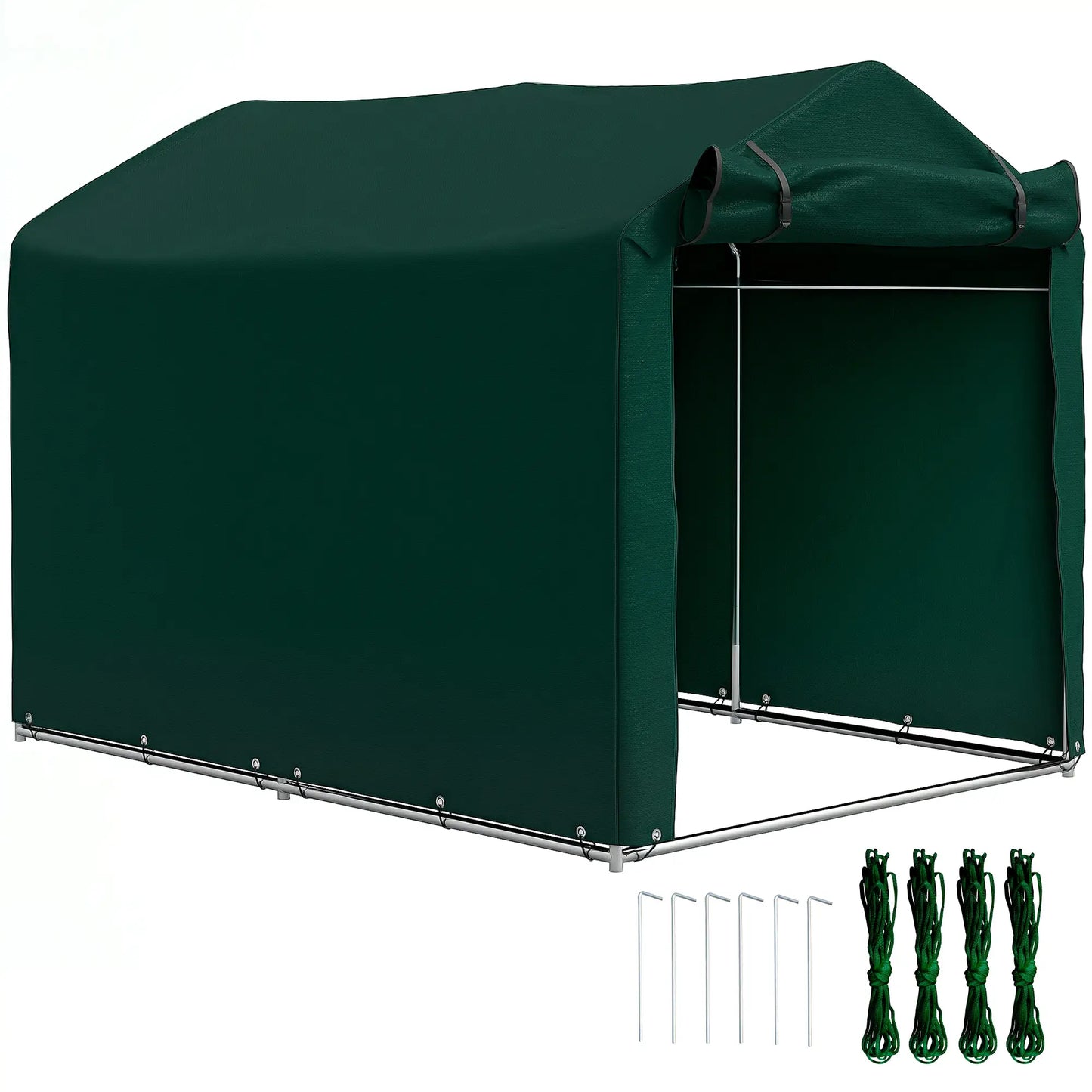 Outdoor Storage Shed, UV Resistant Bike Tent, Roll-up Door, Dark Green Sheds at Gallery Canada
