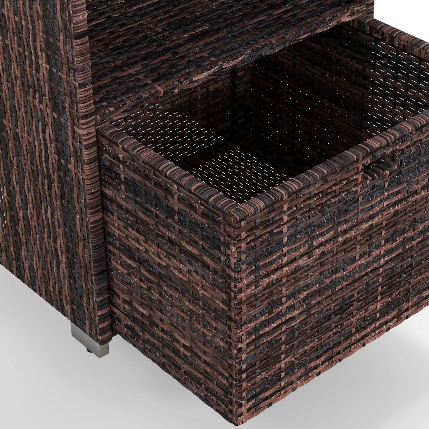 Outdoor Storage Cabinet, Rattan Wicker Pool Towel Organizer, Mixed Brown, Brown Patio Storage Boxes at Gallery Canada