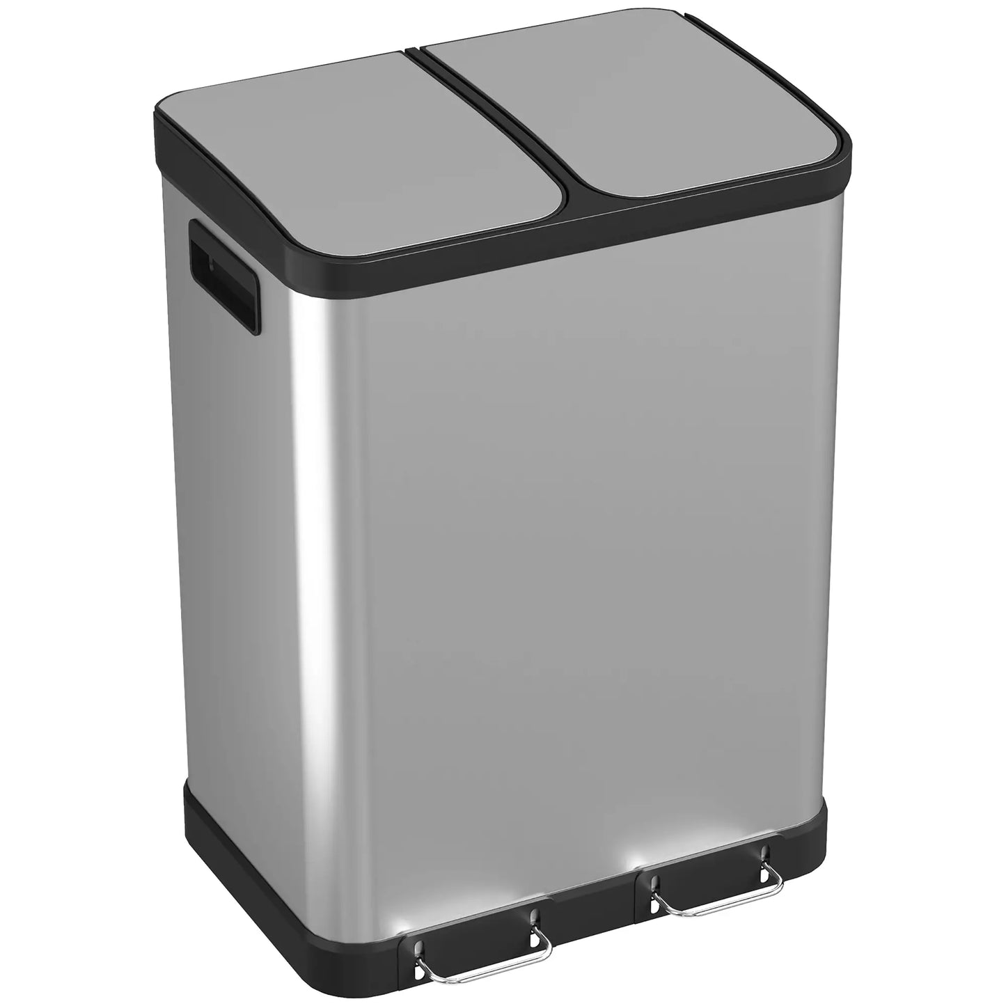 Kitchen Garbage Bin, 2 x 7.9 Gal, Soft-Close With Removable Buckets, Silver Small Kitchen Appliances Silver at Gallery Canada