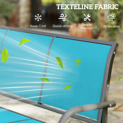 3-Seat Outdoor Glider Chair, Steel Frame, Sling Fabric, Blue Outdoor Gliders at Gallery Canada