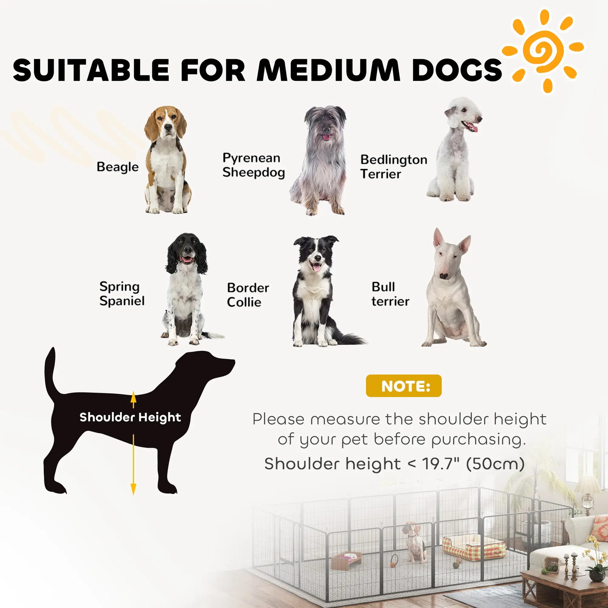 16 Panels Dog Playpen, Portable, for Medium Dogs, 31.5" H Houses, Kennels & Pens at Gallery Canada