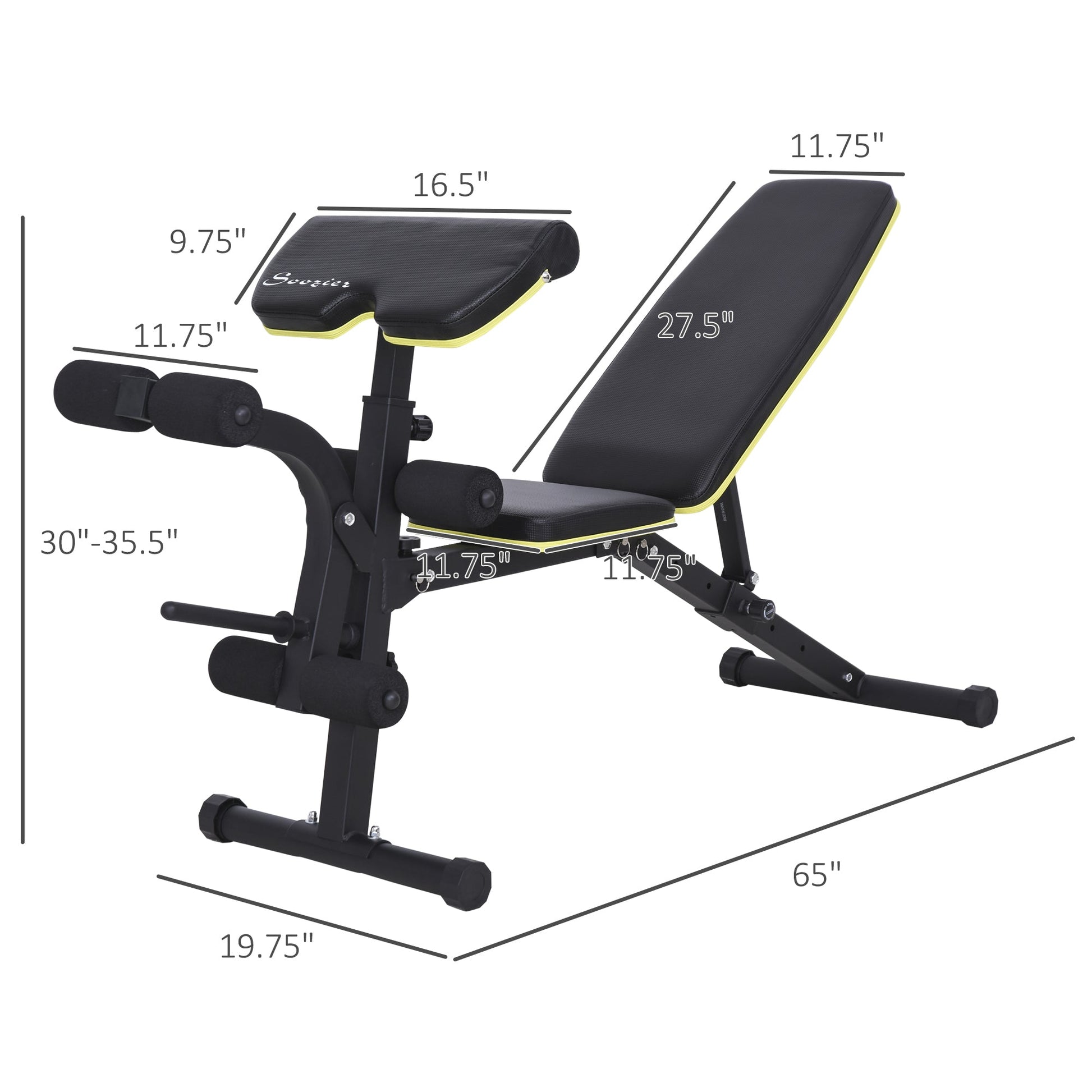 Adjustable Sit-Up Dumbbell Bench Multi-Functional Purpose Hyper Extension Bench With Adjustable Seat and Back Angle at Gallery Canada