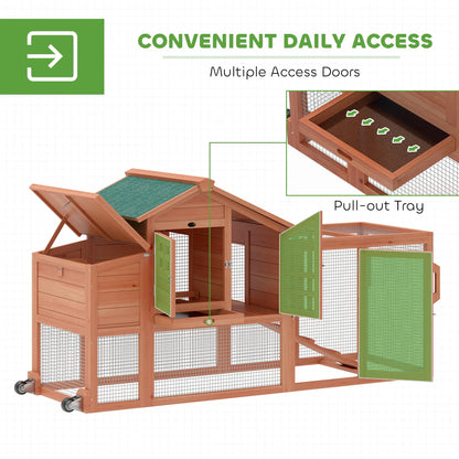 Mobile Wooden Chicken Coop With Run, Nesting Box, Pull-Out Tray, Orange Chicken Coops at Gallery Canada
