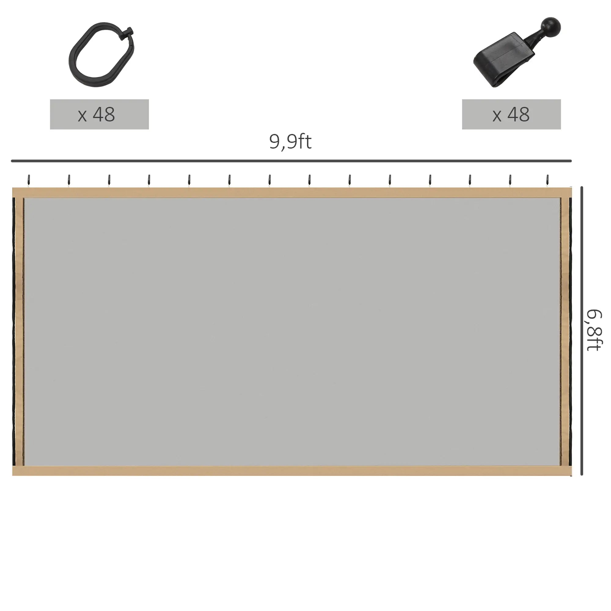 Gazebo Replacement Mosquito Netting, 10' x 10', Black Gazebo Sidewalls at Gallery Canada