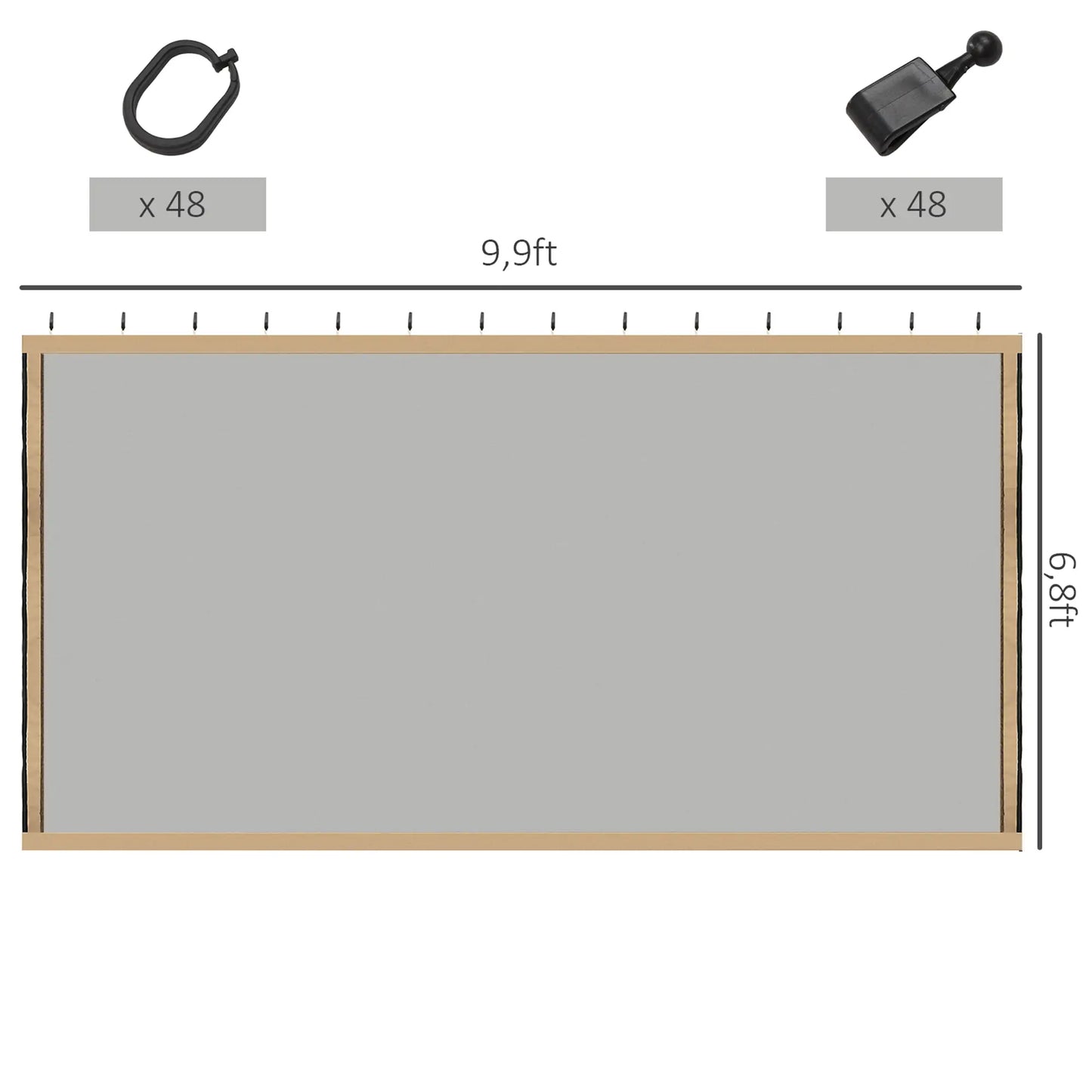 Gazebo Replacement Mosquito Netting, 10' x 10', Black Gazebo Sidewalls at Gallery Canada