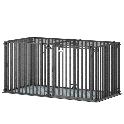 55 Inch Heavy Duty Dog Crate, Extra Large Metal Cage With Mat