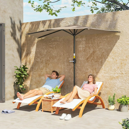 9.8ft Half Umbrella, Semi Round Patio Parasol, Crank Handle, Top Vent, Coffee Half Round Umbrellas at Gallery Canada
