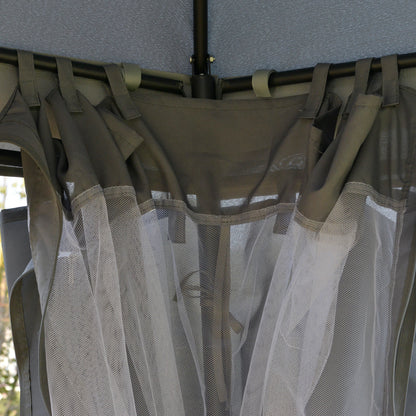 12' x 12' Outdoor Gazebo, Dome Canopy, Netting Sidewalls, Dark Grey Gazebos at Gallery Canada