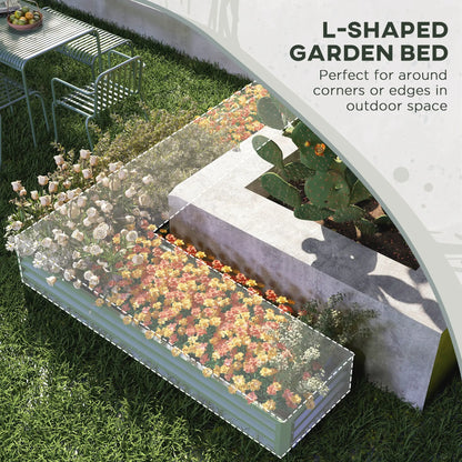 Galvanized Raised Garden Bed, Steel Planter Box, 82" x 109" x 12", Green Galvanized Planter Boxes at Gallery Canada
