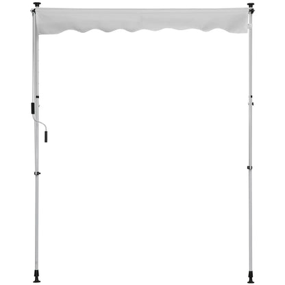 6.6'x5' Manual Retractable Patio Awning, Sun Shade, Water Resistant, White Door Awnings at Gallery Canada