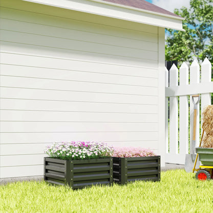 2' x 2' x 1' Raised Garden Bed, Galvanised Steel Frame, Black Galvanized Planter Boxes at Gallery Canada