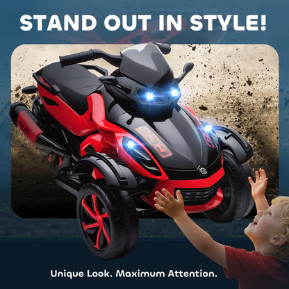 12V Kids ATV, Suspension Wheels, Soft Start, LED Lights, Music, Red Electric Ride On Toys at Gallery Canada