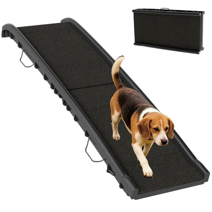 61 Inches Folding Pet Ramp, Frosted Surface, Raised Side Rails Dog Stairs at Gallery Canada
