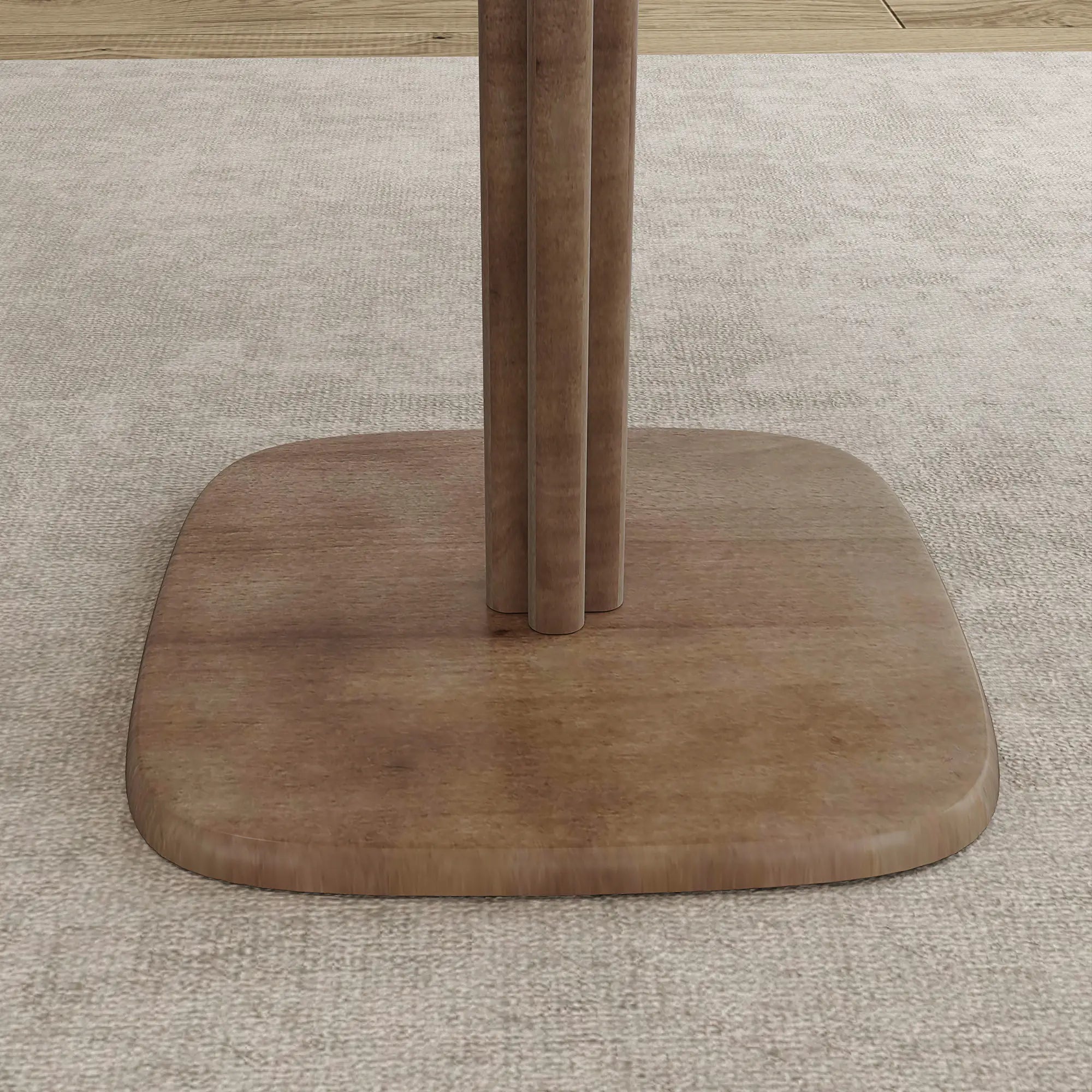 Modern Dining Table For 4, Wood-Effect Top, 27.6