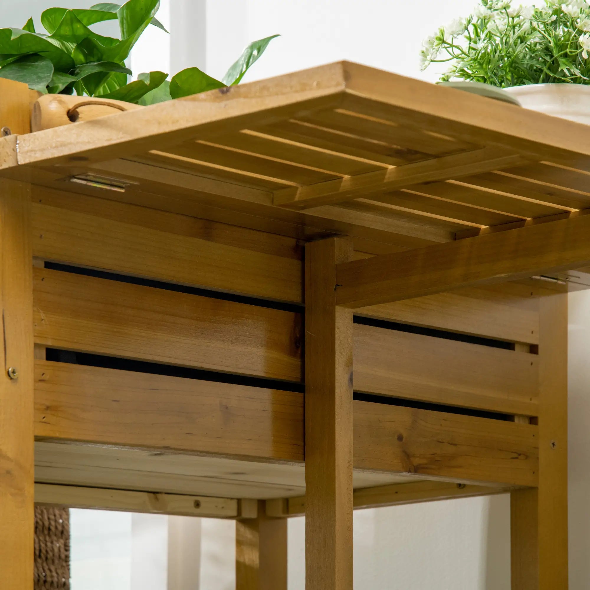 Raised Garden Bed, Folding Side Table, Elevated Wood Planter Box, Patio, Balcony Raised Garden Beds at Gallery Canada