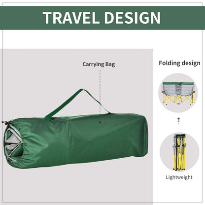 62" W Double Seat Camping Chair, Folding Lawn Loveseat, Storage Pocket, Cup Holder, Green Picnic Tables & Camping Chairs at Gallery Canada