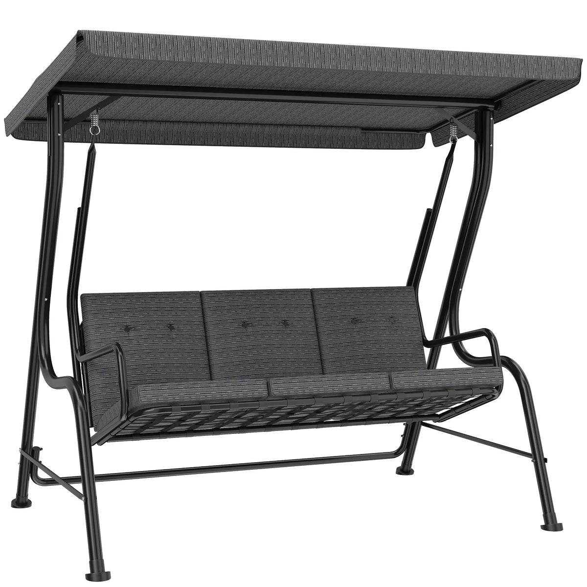 3-Person Patio Swing Bench With Canopy, Grey Patio Swings with Stand at Gallery Canada