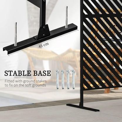 6.5FT Metal Privacy Screen, Triangle Style, Black Side Awnings at Gallery Canada