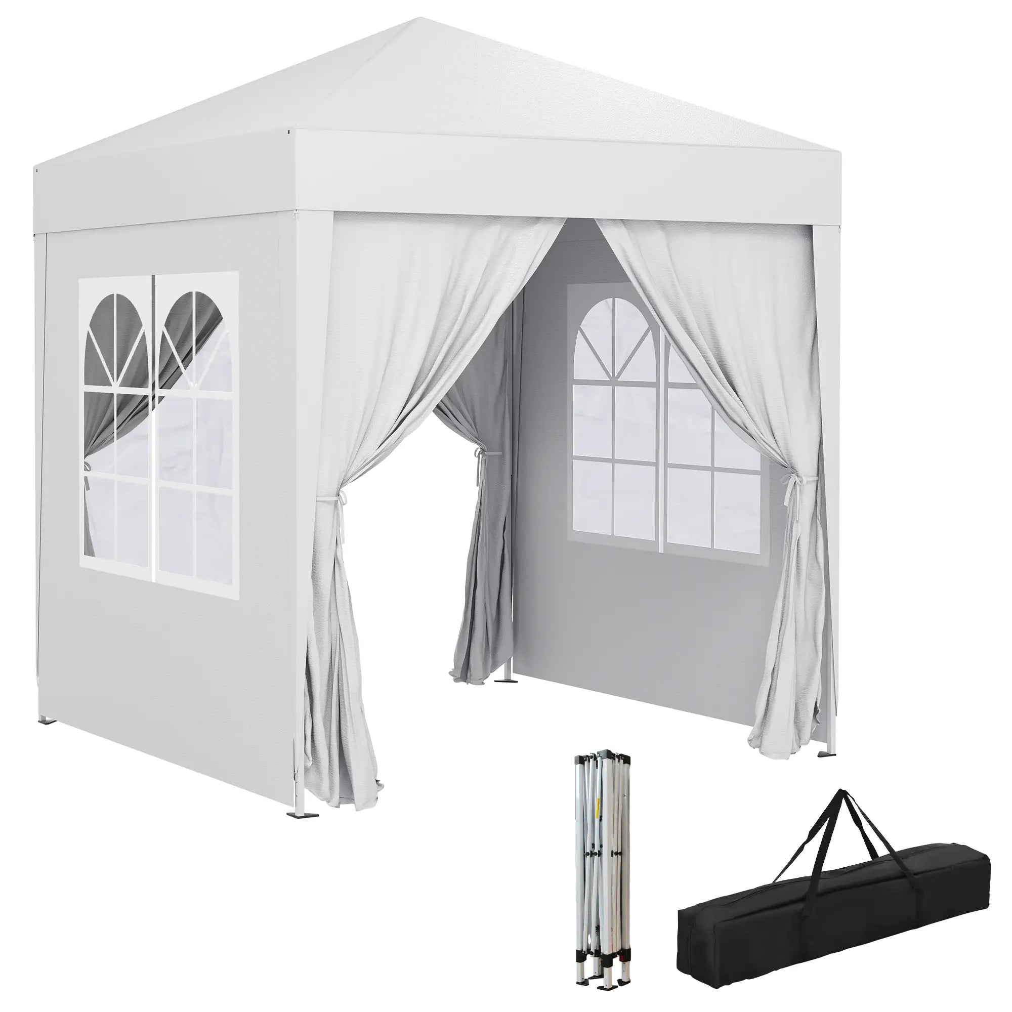 6.6'x6.6' Pop Up Canopy Tent, Instant Sun Shelter Gazebo, White Pop Up Canopies at Gallery Canada