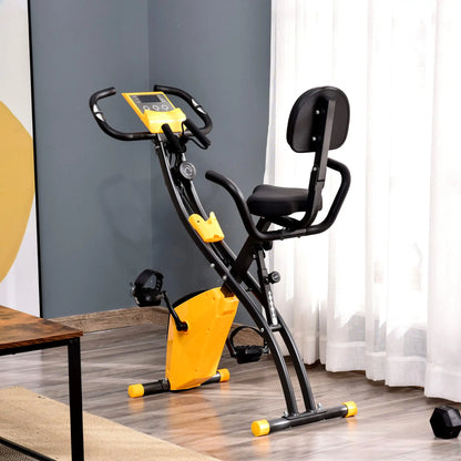 Folding Exercise Bike, 8-Level Magnetic Resistance, Adjustable Seat, Yellow Exercise & Stationary Bikes at Gallery Canada