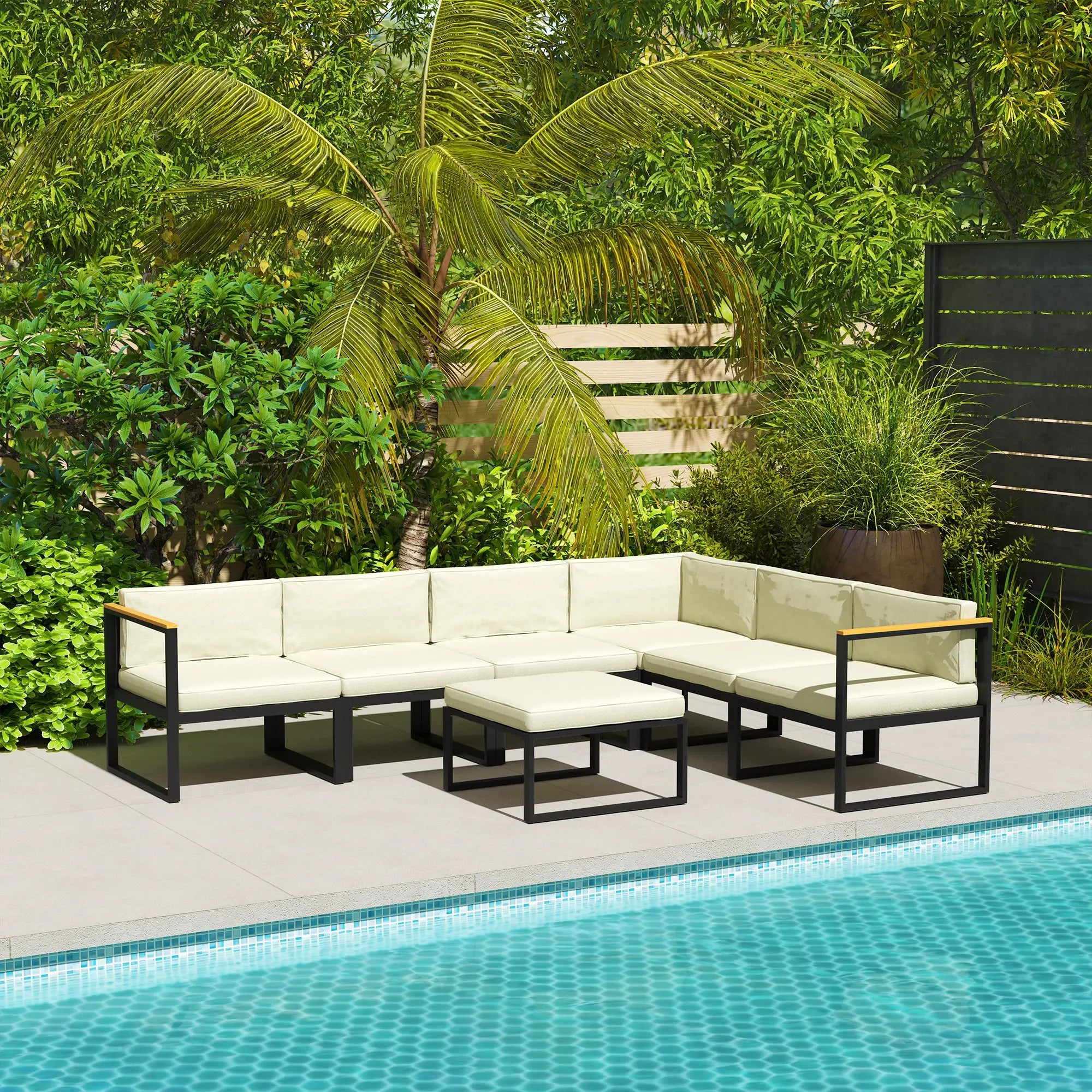 Replacement Cushions for Rattan Furniture, 14 Piece, Cream Patio Chair Cushions at Gallery Canada