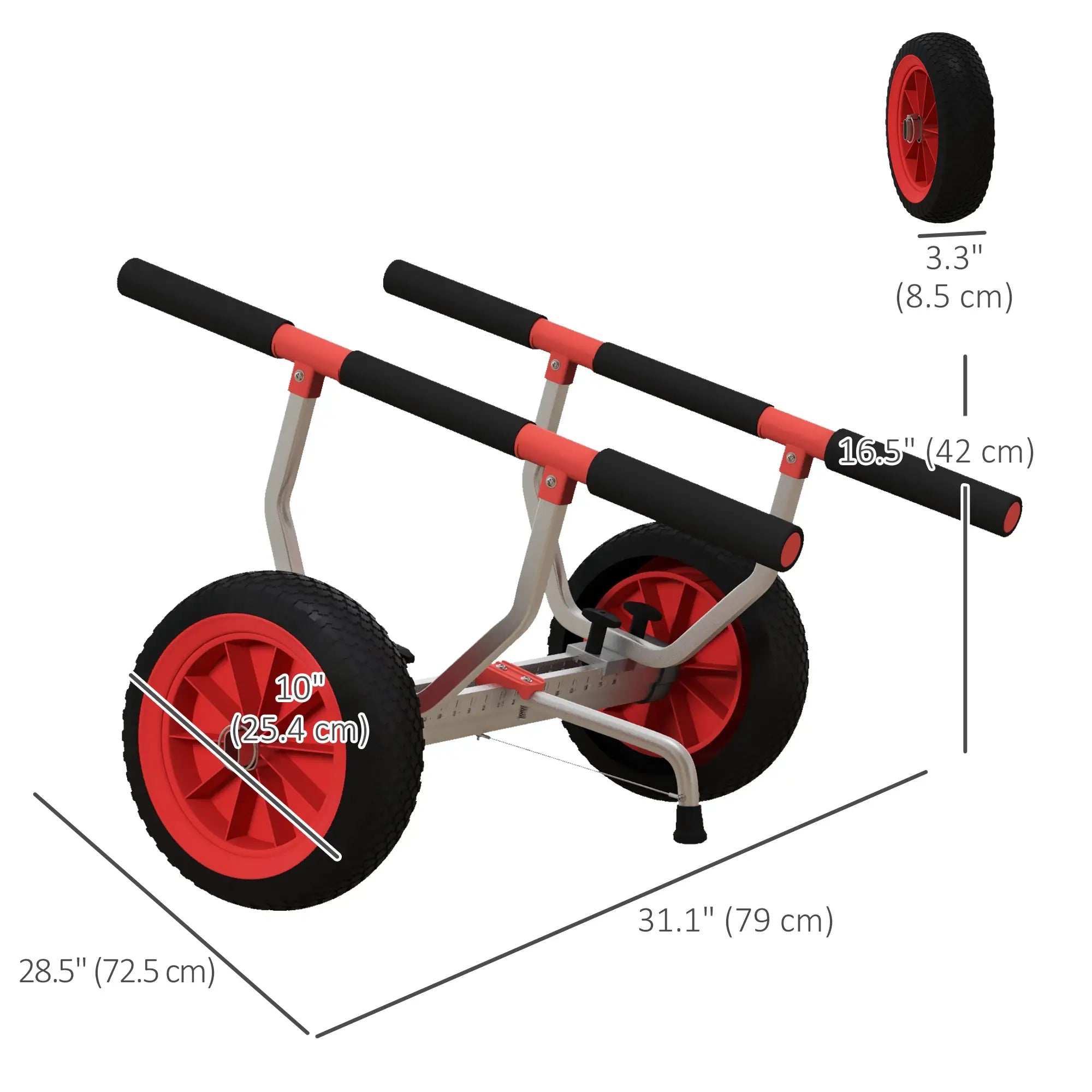 Adjustable Width Kayak Cart Dolly, Red Kayak Carts at Gallery Canada