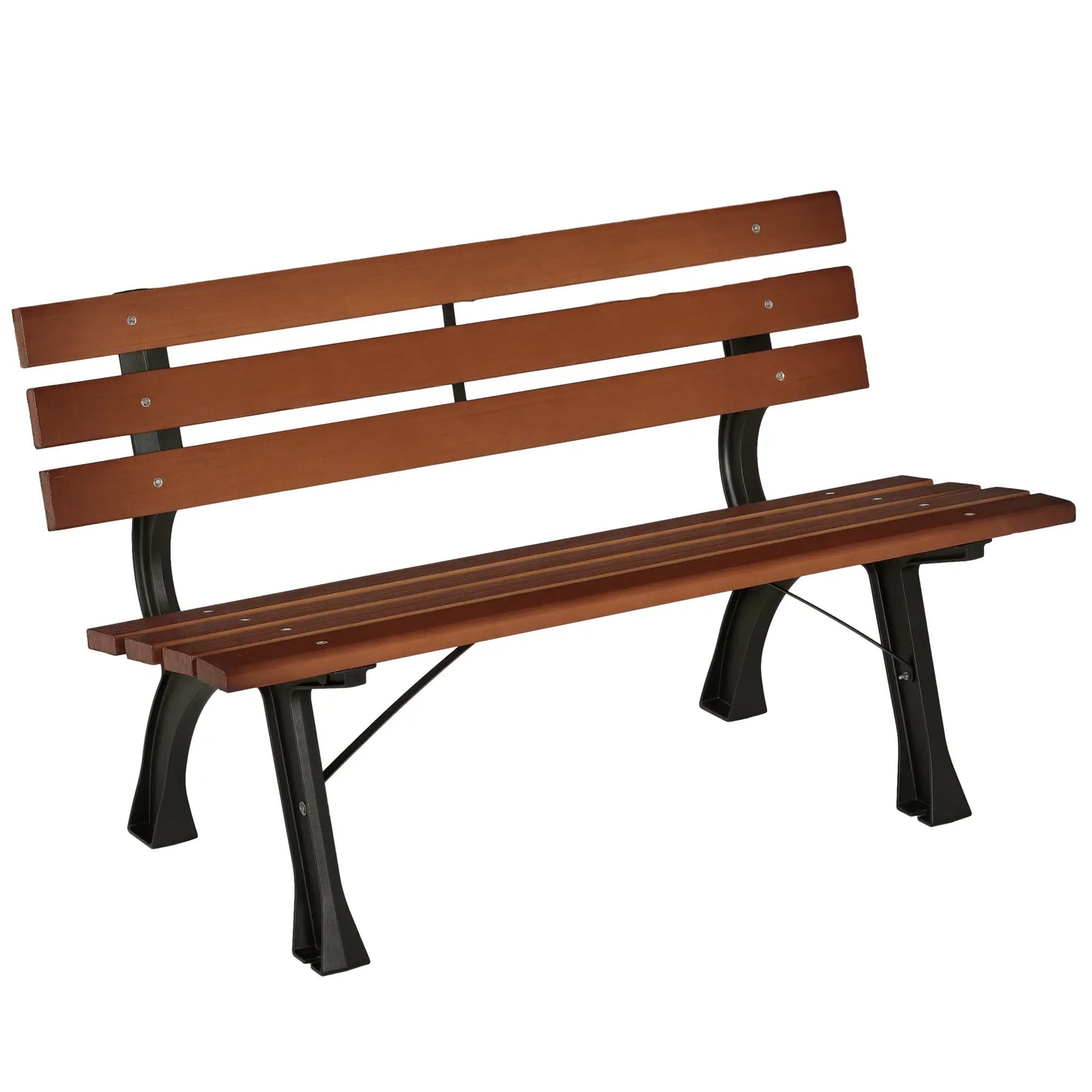 47 Inch Outdoor Garden Bench, Aluminum Wood Patio Loveseat, 528 lbs. Outdoor Benches at Gallery Canada
