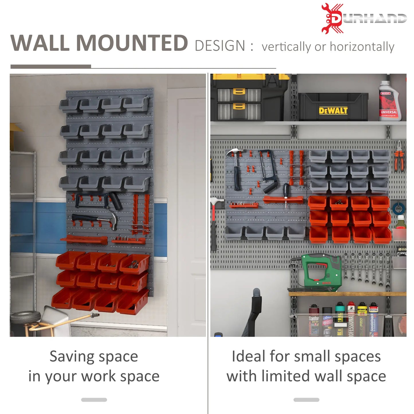 44PC Wall Mounted Storage Bins, Hardware Organizer, Pegboard, Red Tool Organizers at Gallery Canada