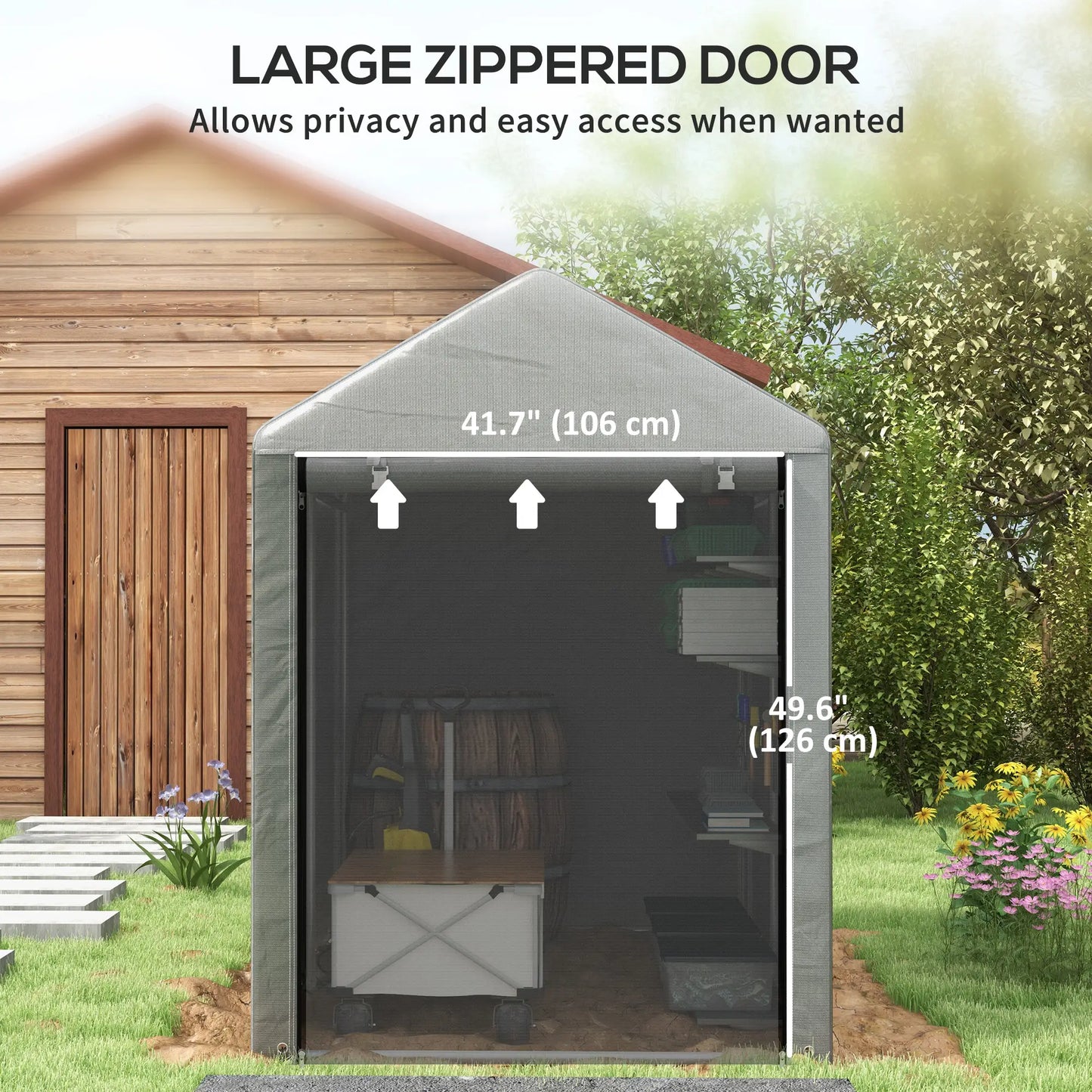 4x6ft Outdoor Storage Shed Tent, Portable with Roll-up Door Sheds at Gallery Canada