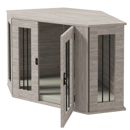 Dog Crate Furniture with Cushion, 41 Inch, Walnut Brown Houses, Kennels & Pens at Gallery Canada