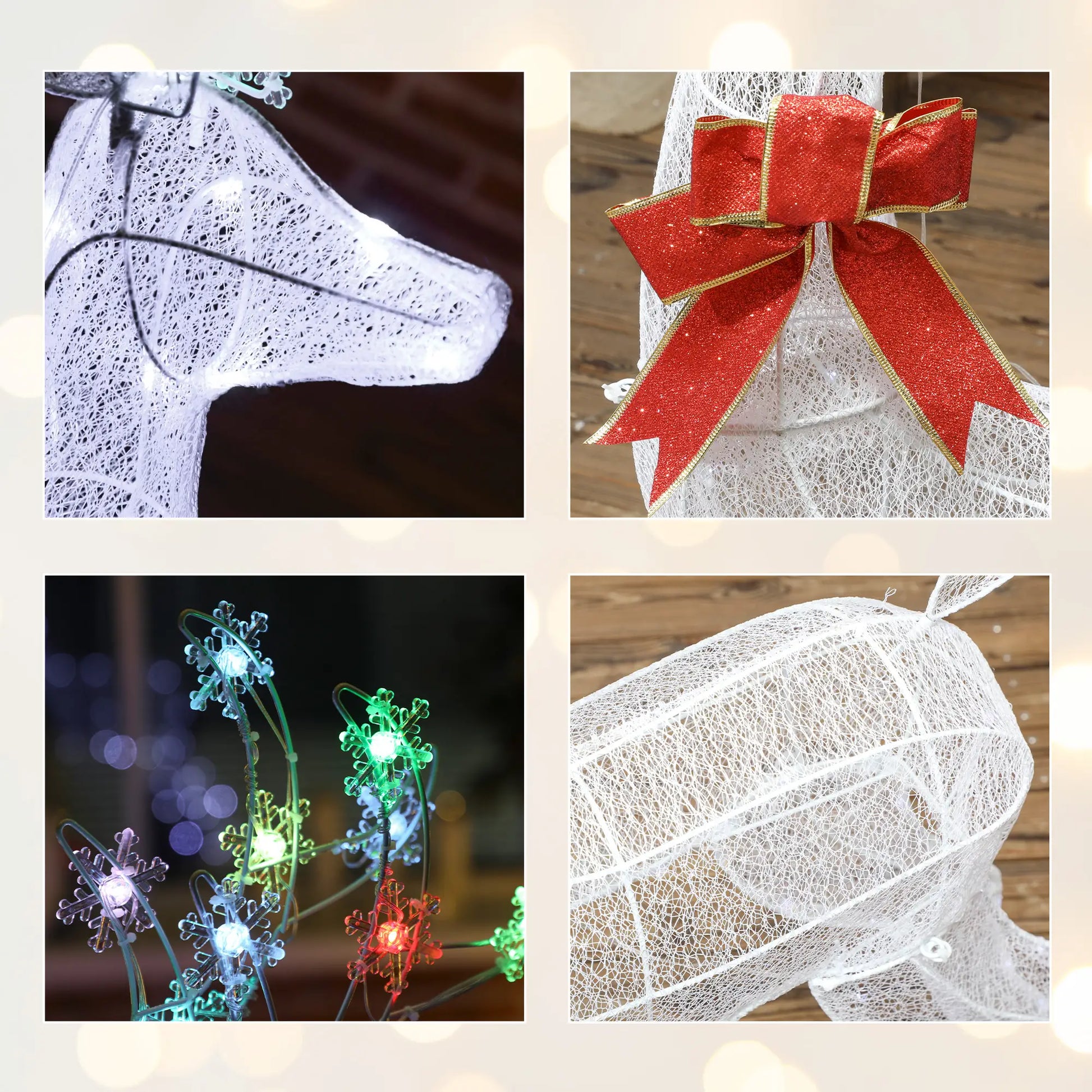 4.3FT Lighted Christmas Reindeer, RGB and Warm White LEDs, IP44 Waterproof, RGB and Warm White Christmas Decorations at Gallery Canada