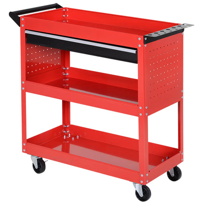 Tool Cart on Wheels, Ball Bearing Drawer, Storage Trays, Red Tool Organizers Red at Gallery Canada