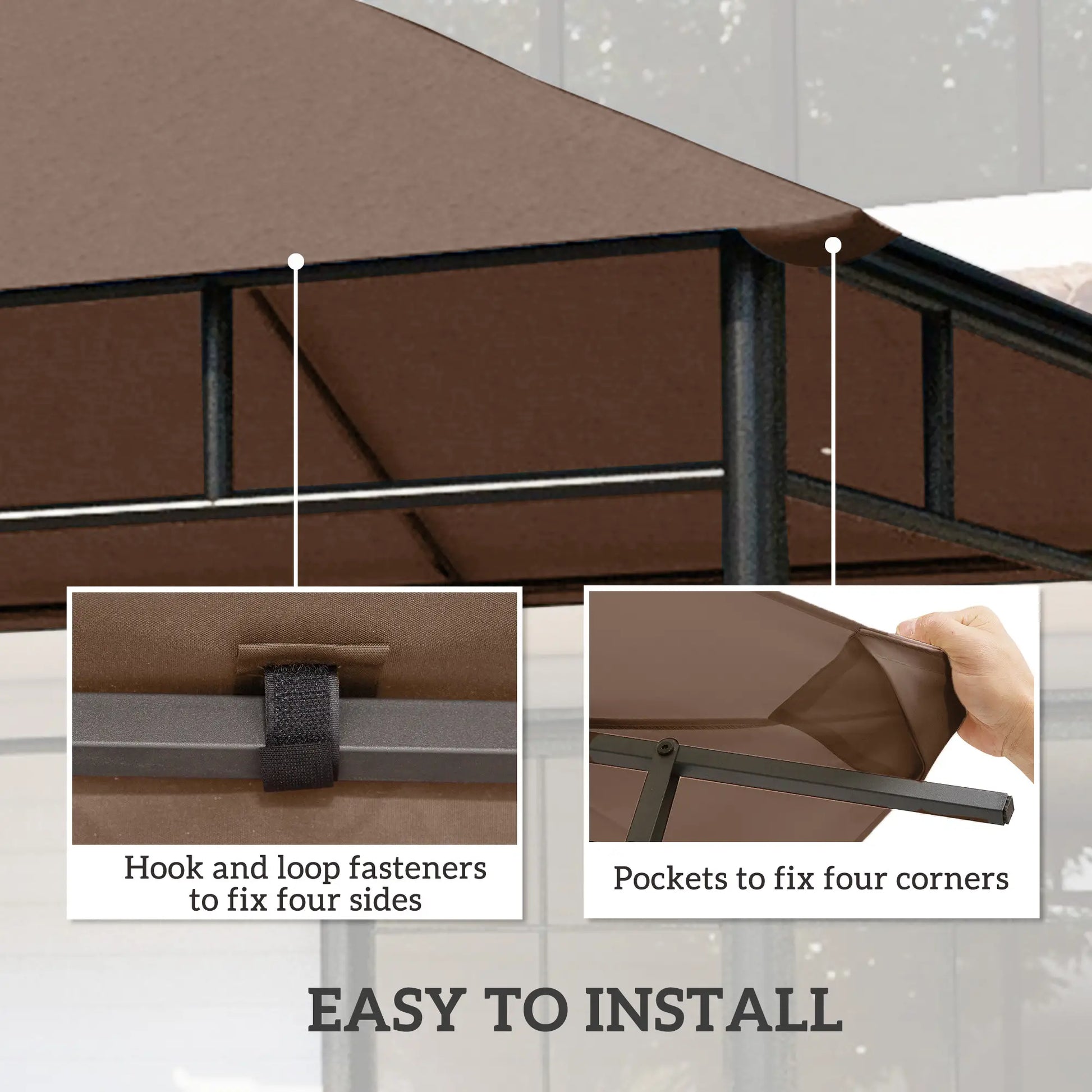 10' x 10' Square Gazebo Canopy, UV Protected, Sun Shade Gazebo Canopy Replacement at Gallery Canada