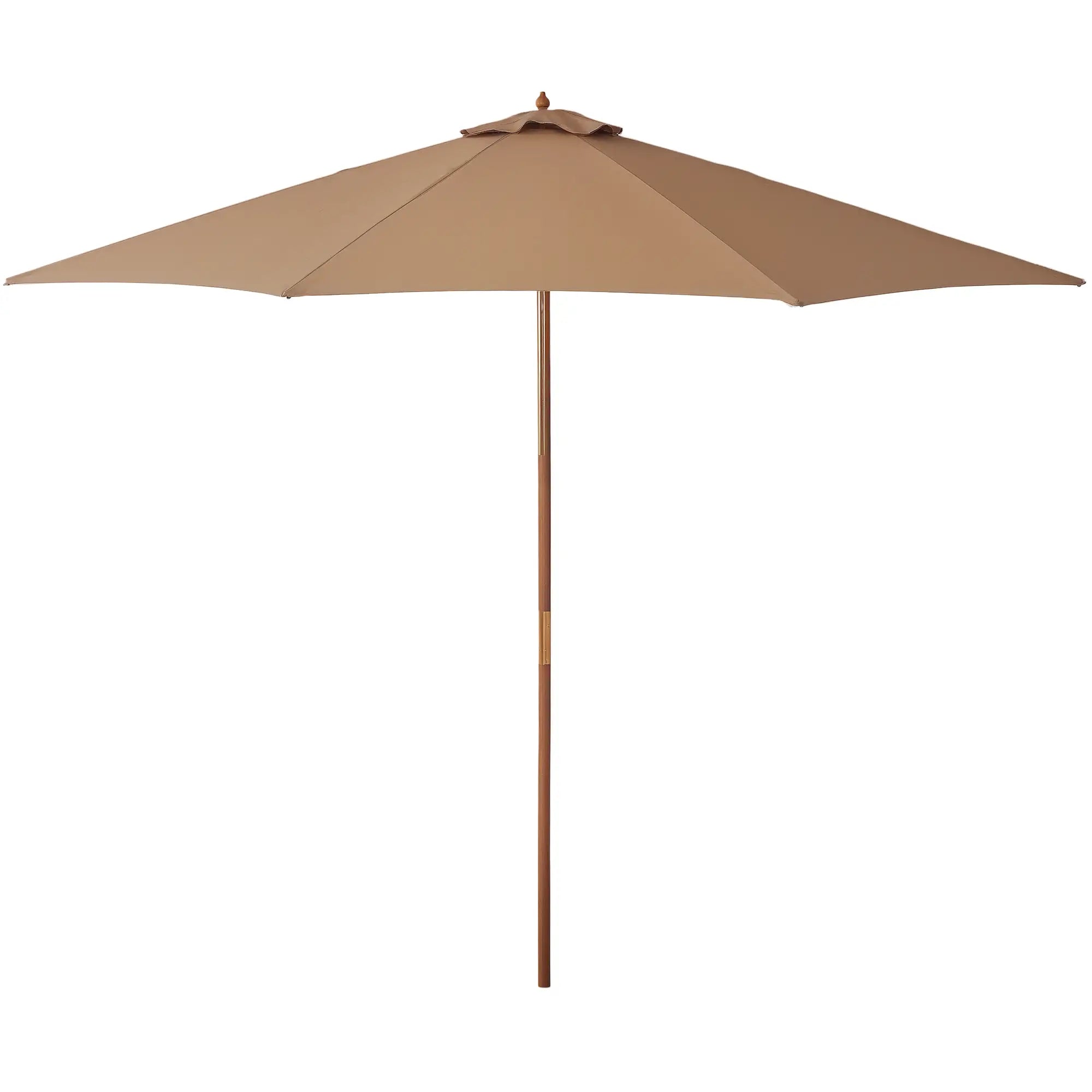 10' x 8' Khaki Wooden Patio Umbrella, Garden Parasol, Outdoor Sunshade, Khaki Sun Umbrellas at Gallery Canada