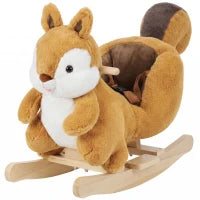 Écureuil cheval à bascule pour tout-petits de 1 à 3 ans, marron