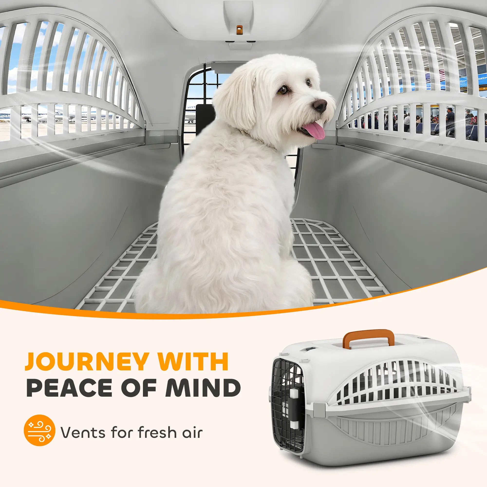 Airline Approved Pet Carrier, Steel Wire Door, Water Bowl, Car Airplane Outdoor Dog Cages & Crates at Gallery Canada